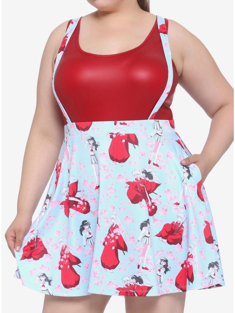 NEW Inuyasha X Hot Topic Suspender Skater Skirt Size 2X